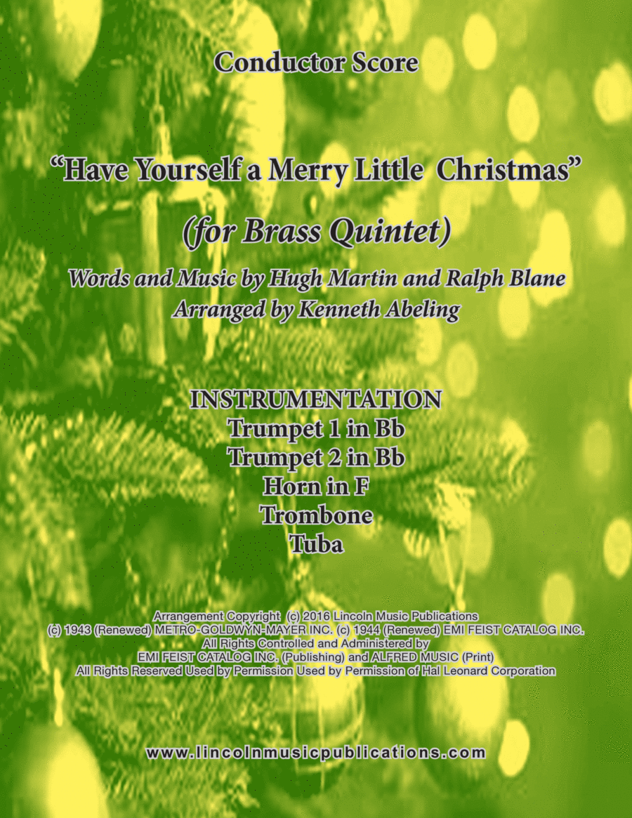 Have Yourself A Merry Little Christmas from MEET ME IN ST. LOUIS Horn scores gallery preview page 1