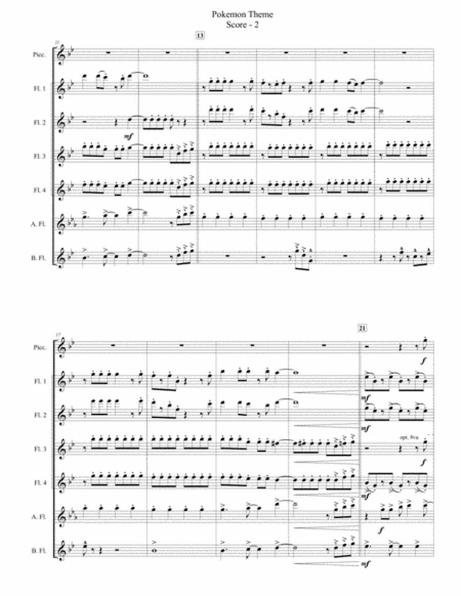Pokemon Theme for Flute Choir