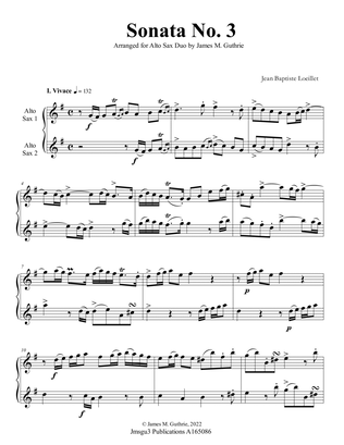 Book cover for Loeillet: Sonata No. 3 for Alto Sax Duo