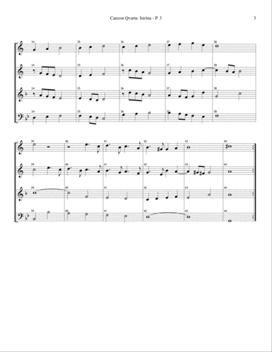 Brass Quartet Istrinia - Aurelio Bonelli (1569 - c.1630) Brass Quartet scores gallery preview page 3