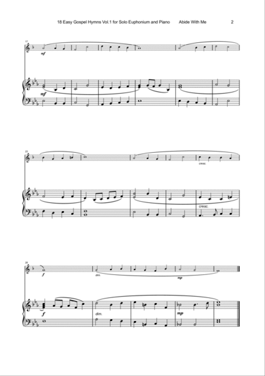 18 Gospel Hymns Vol.1 for Solo Euphonium and Piano Euphonium scores gallery preview page 3
