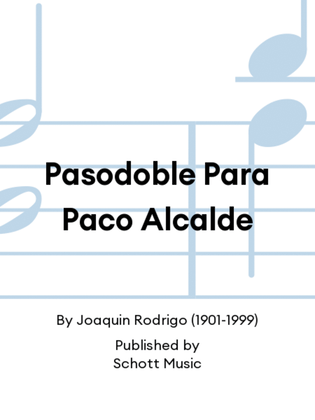 Book cover for Pasodoble Para Paco Alcalde