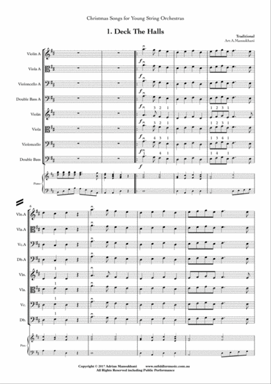 Christmas Songs for Young String Orchestras - Complete Volumes 1-3; mixed difficulties String Orchestra scores gallery preview page 2