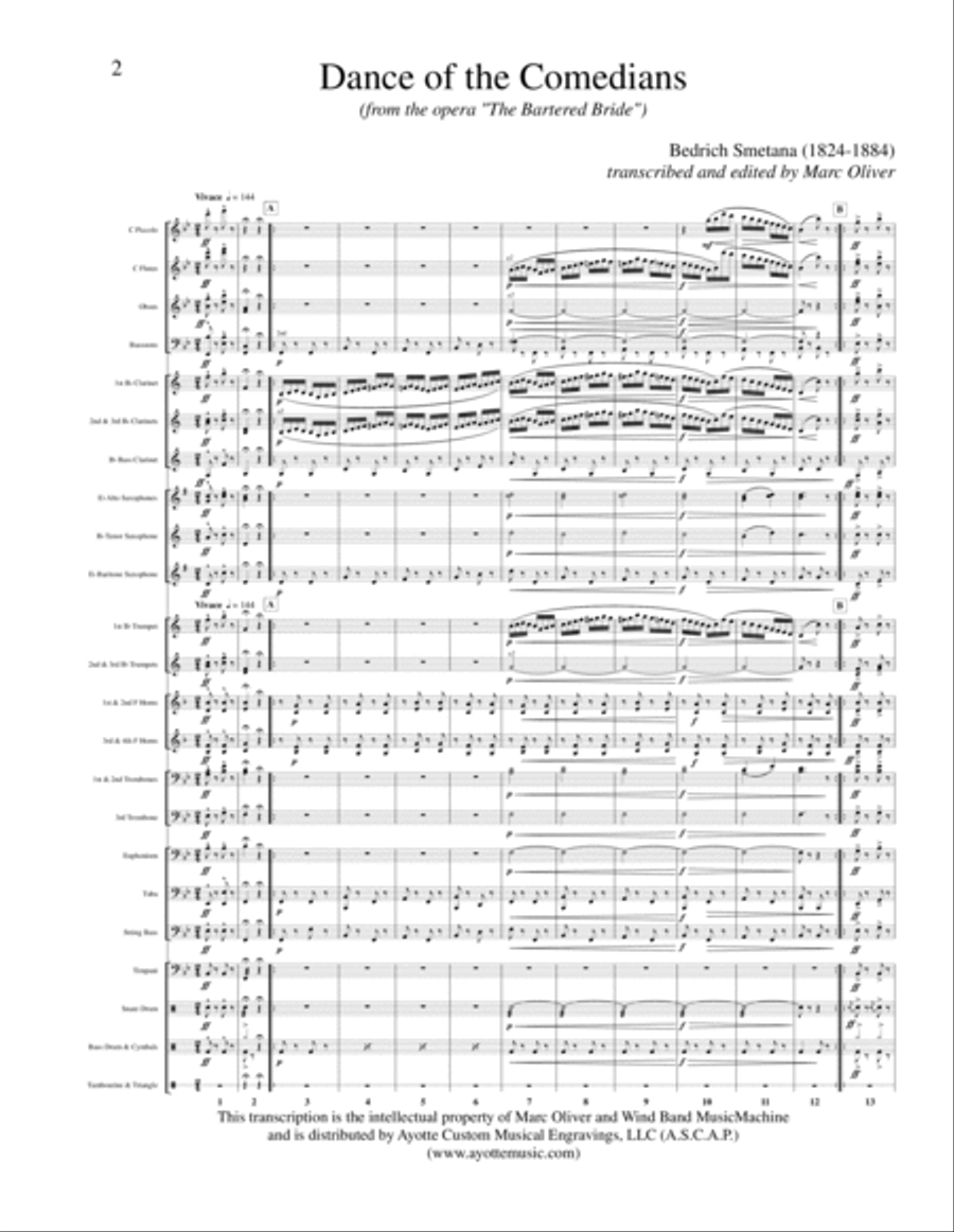 Dance of the Comedians from "The Bartered Bride" (Concert Band Transcription) image number null