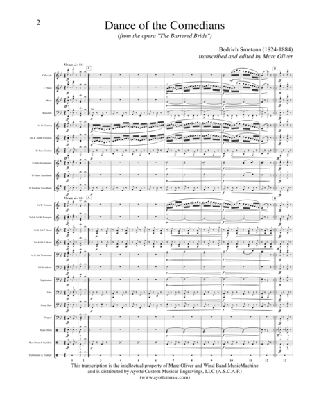 Dance of the Comedians from "The Bartered Bride" (Concert Band Transcription) image number null