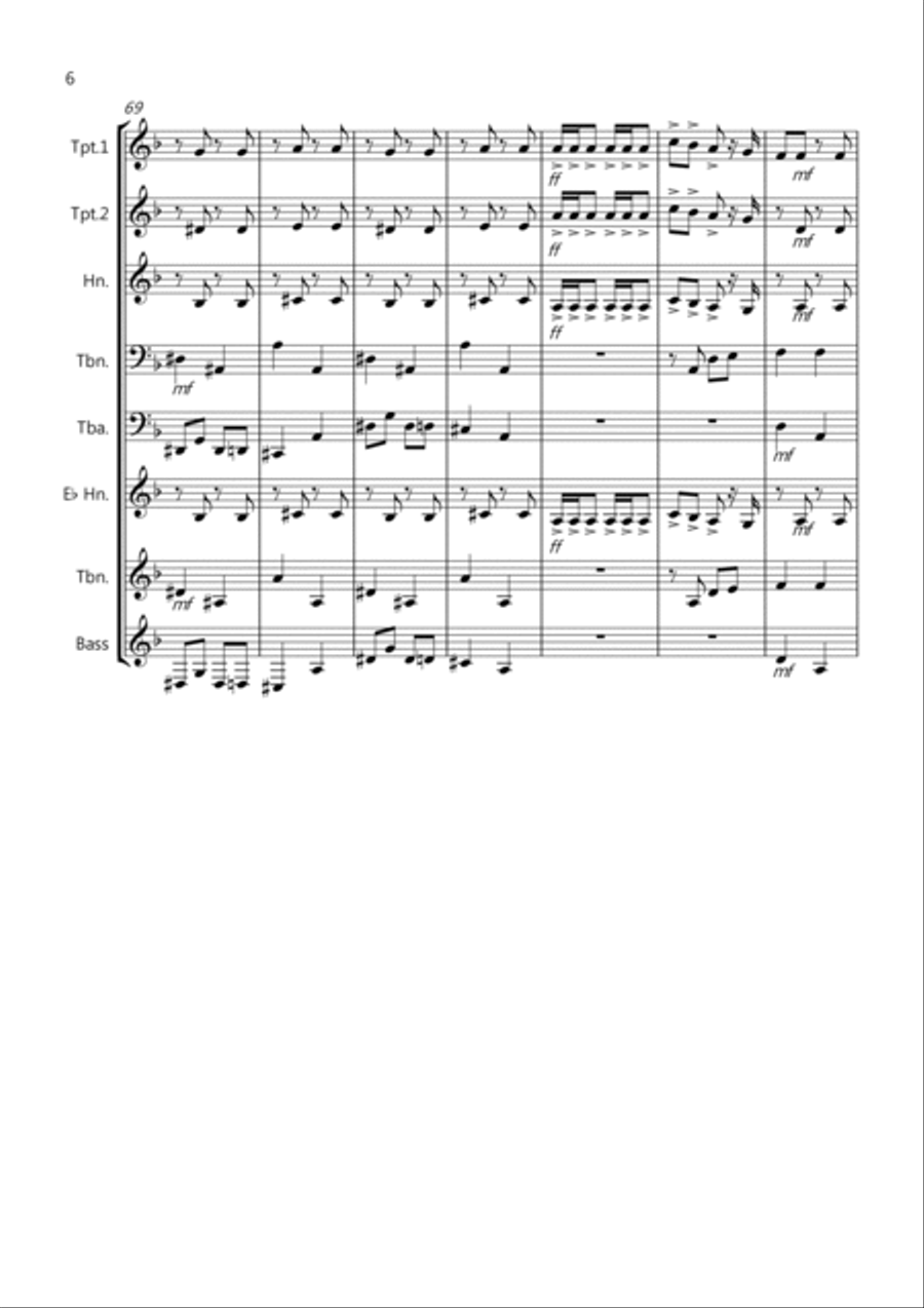Flamenco Fantastico for Brass Quintet Brass Quintet scores gallery preview page 6