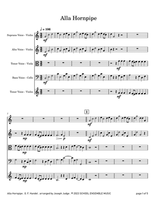 Alla Hornpipe by Handel for String Quartet in Schools