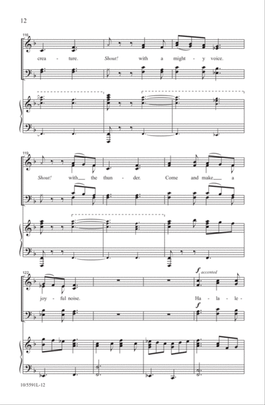 Ha-la-lelujah (Raise Your Song) 4-Part scores gallery preview page 12
