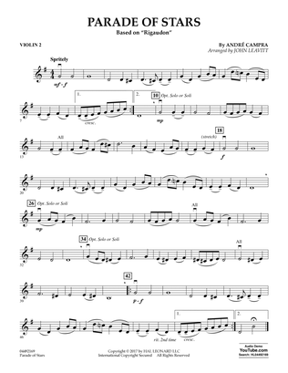 Parade of Stars - Violin 2