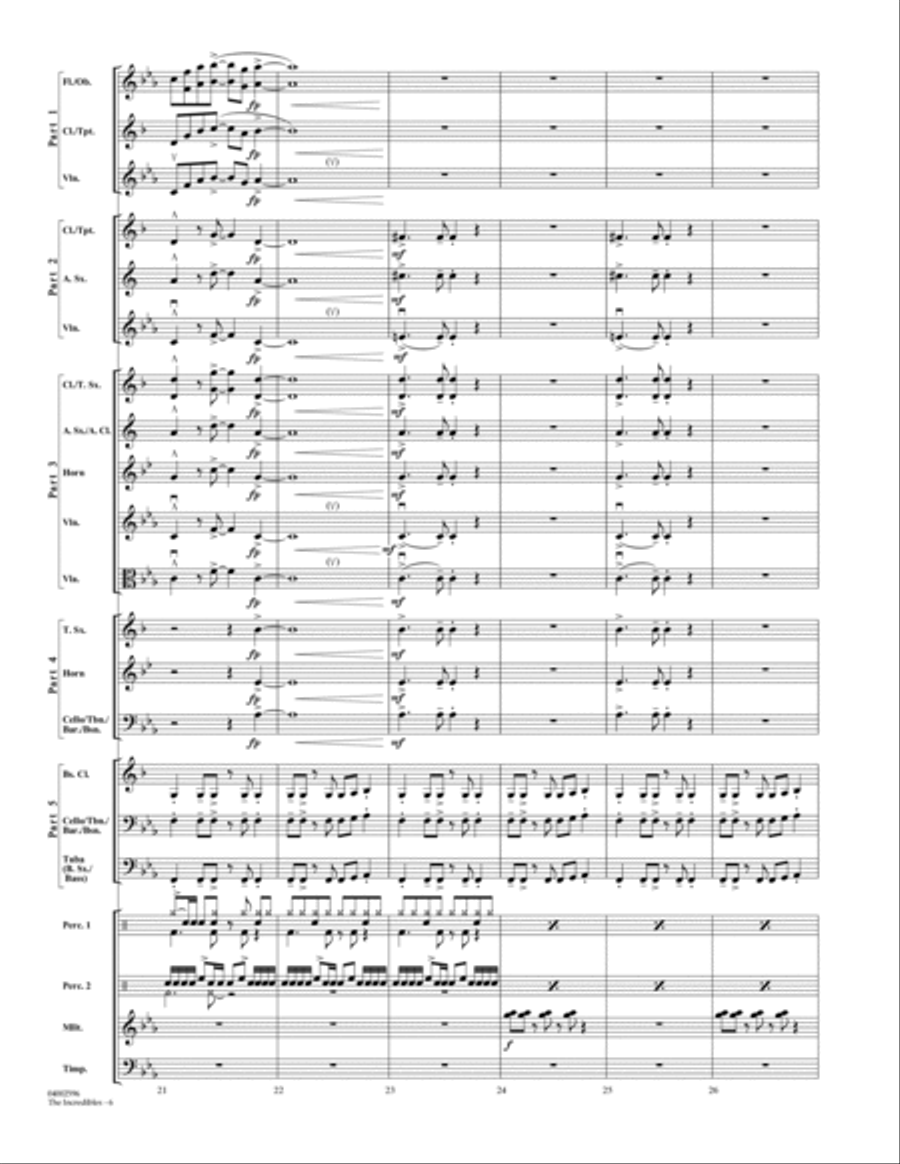 The Incredibles - Conductor Score (Full Score) Concert Band scores gallery preview page 5