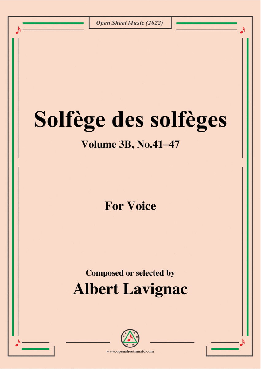 Lavignac-Solfege des solfeges,Volum 3B No.41-47,for Voice image number null