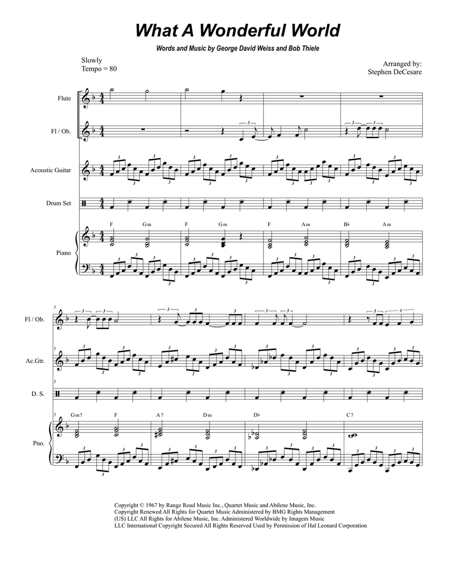 What A Wonderful World What A Wonderful World Piano scores gallery preview page 1