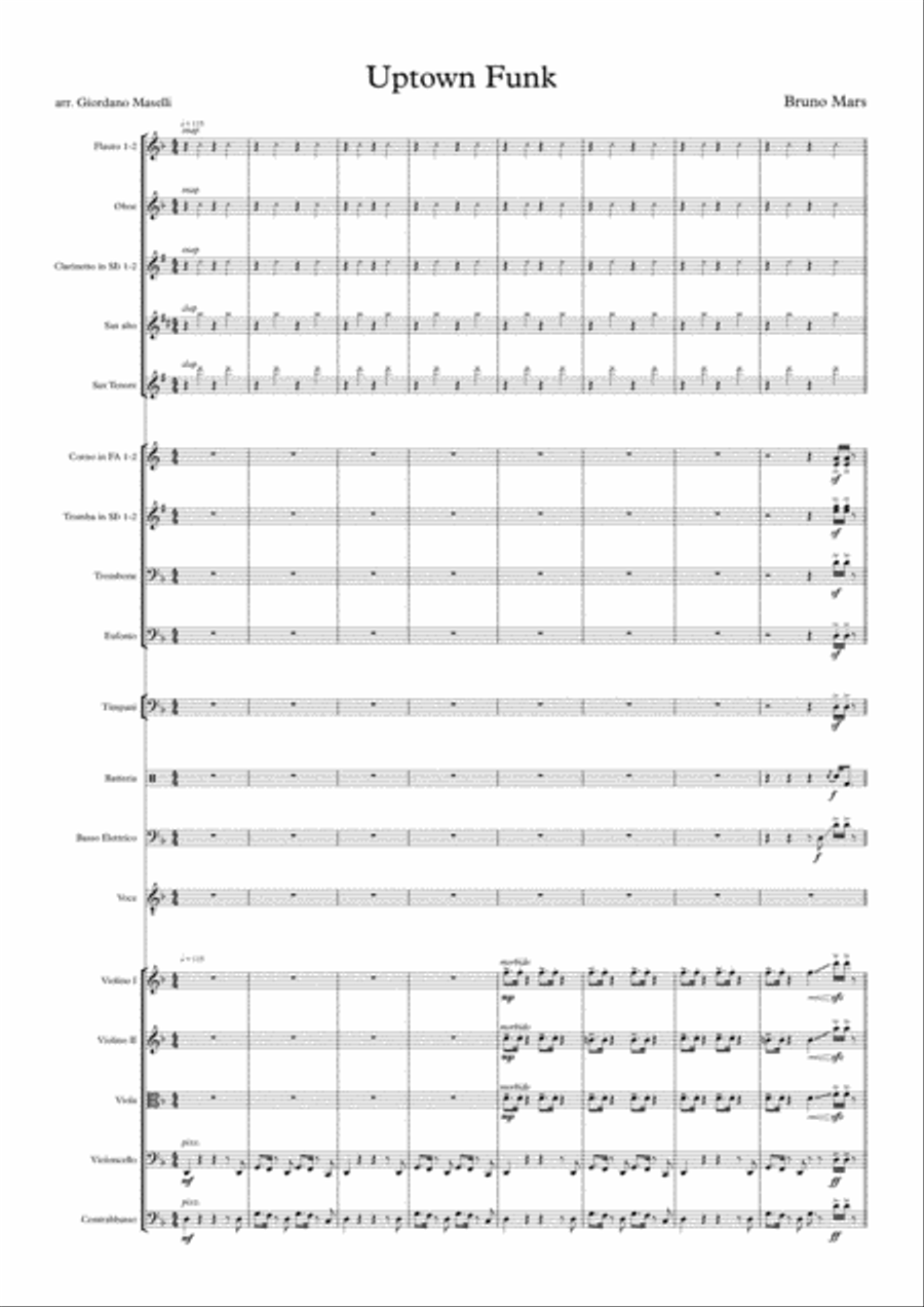 Uptown Funk Large Ensemble scores gallery preview page 1