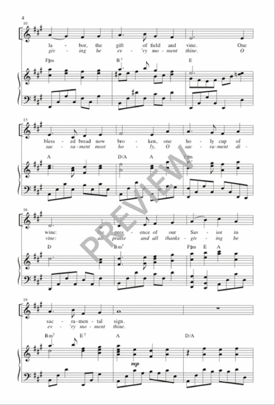 O Sacrament Most Holy O Sacrament Most Holy 4-Part scores gallery preview page 5