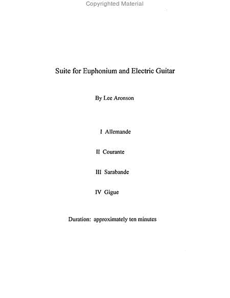 Suite for Euphonium and Electric Guitar