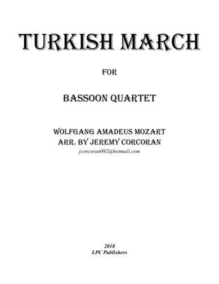 Turkish March for Bassoon Quartet image number null