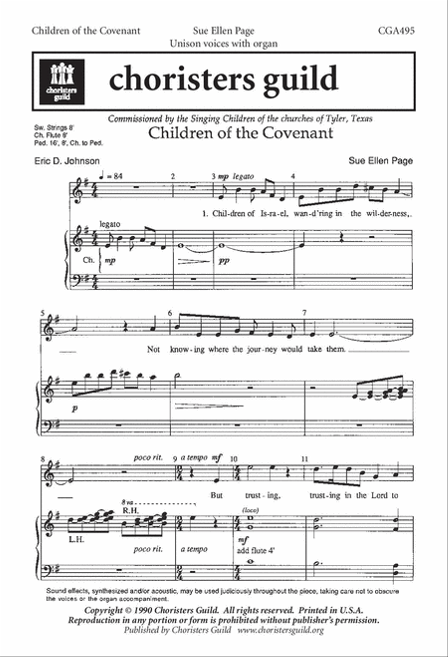 Children of the Covenant Unison Choir scores gallery preview page 1