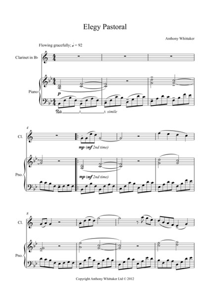Elegy Pastorale for Clarinet and Piano image number null