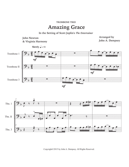 Amazing Grace / The Entertainer (Trombone Trio) image number null