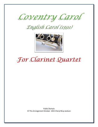 Coventry Carol for Clarinet Quartet