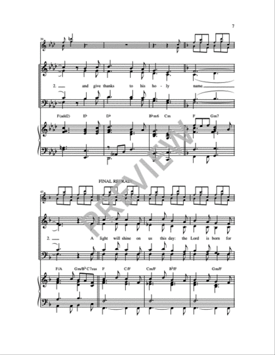 A Light Will Shine on Us This Day: Psalm 97 4-Part scores gallery preview page 4