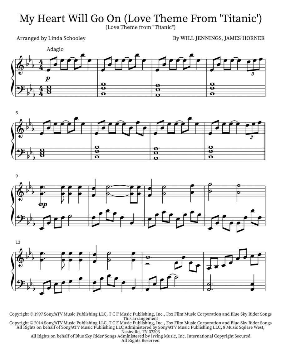 My Heart Will Go On (Love Theme From 'Titanic') Piano Solo scores gallery preview page 1