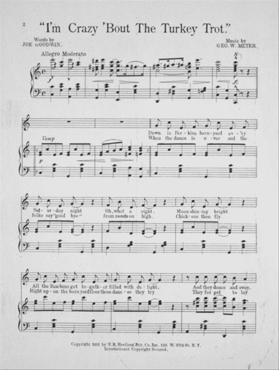 I'm Crazy 'Bout the Turkey Trot Voice scores gallery preview page 2
