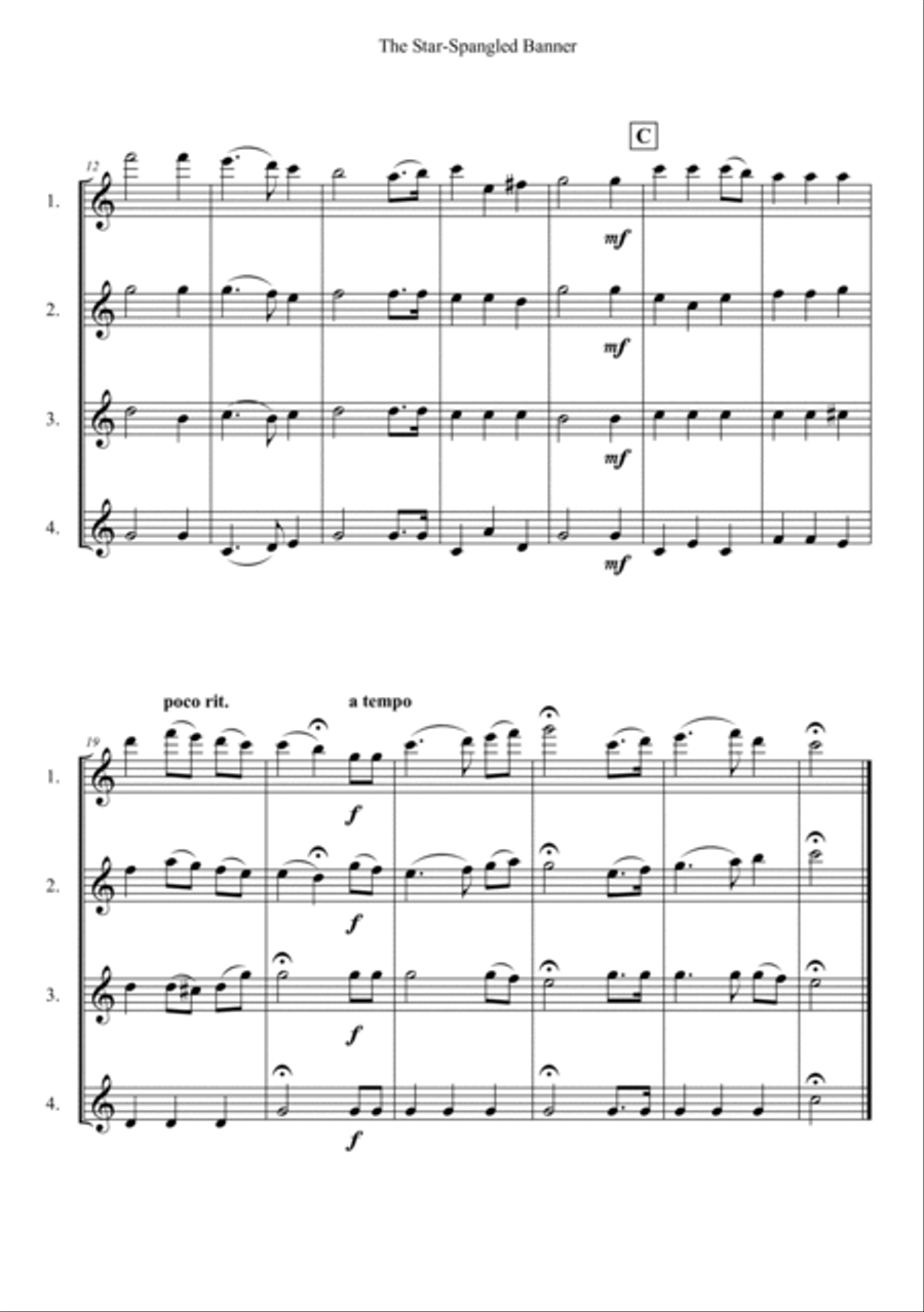 The Star-Spangled Banner The Star-Spangled Banner Woodwind Ensemble scores gallery preview page 2
