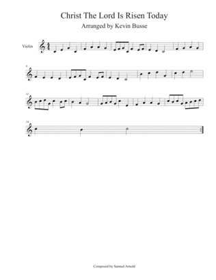 Book cover for Christ! The Lord Is Risen Today (Easy key of C) - Violin