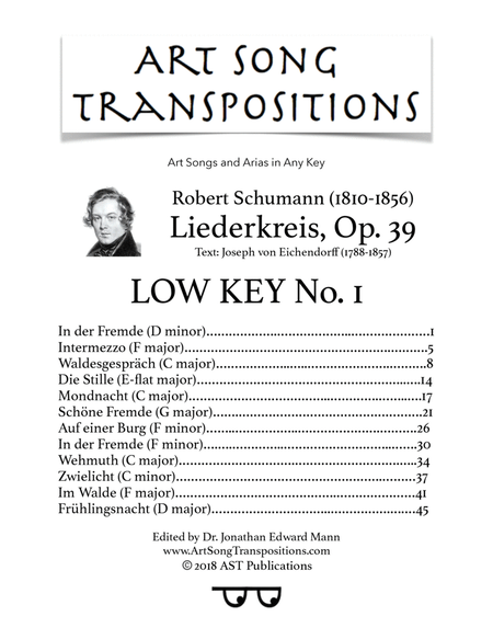 Liederkreis, Op. 39 (in 3 low keys)