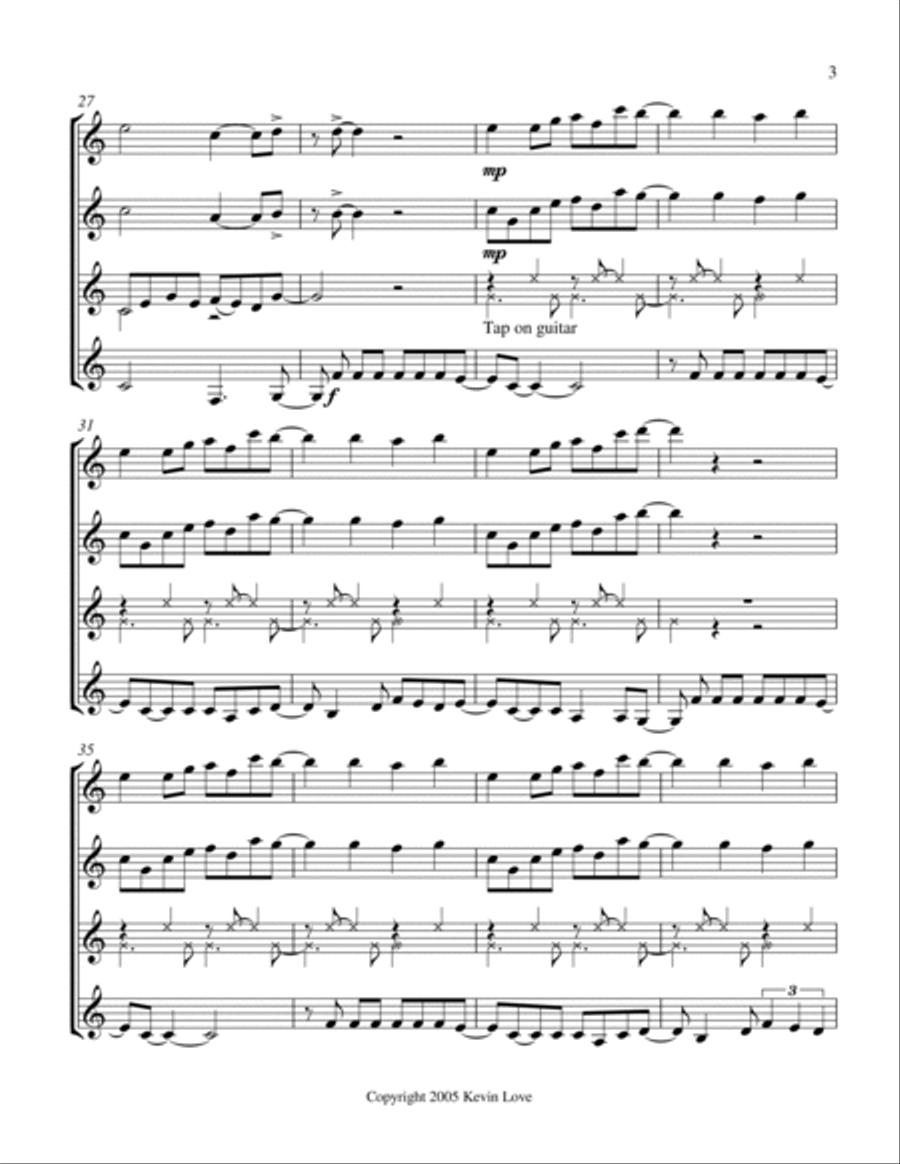 La Bomba (Guitar Quartet) - Score and Parts Guitar Ensemble scores gallery preview page 3