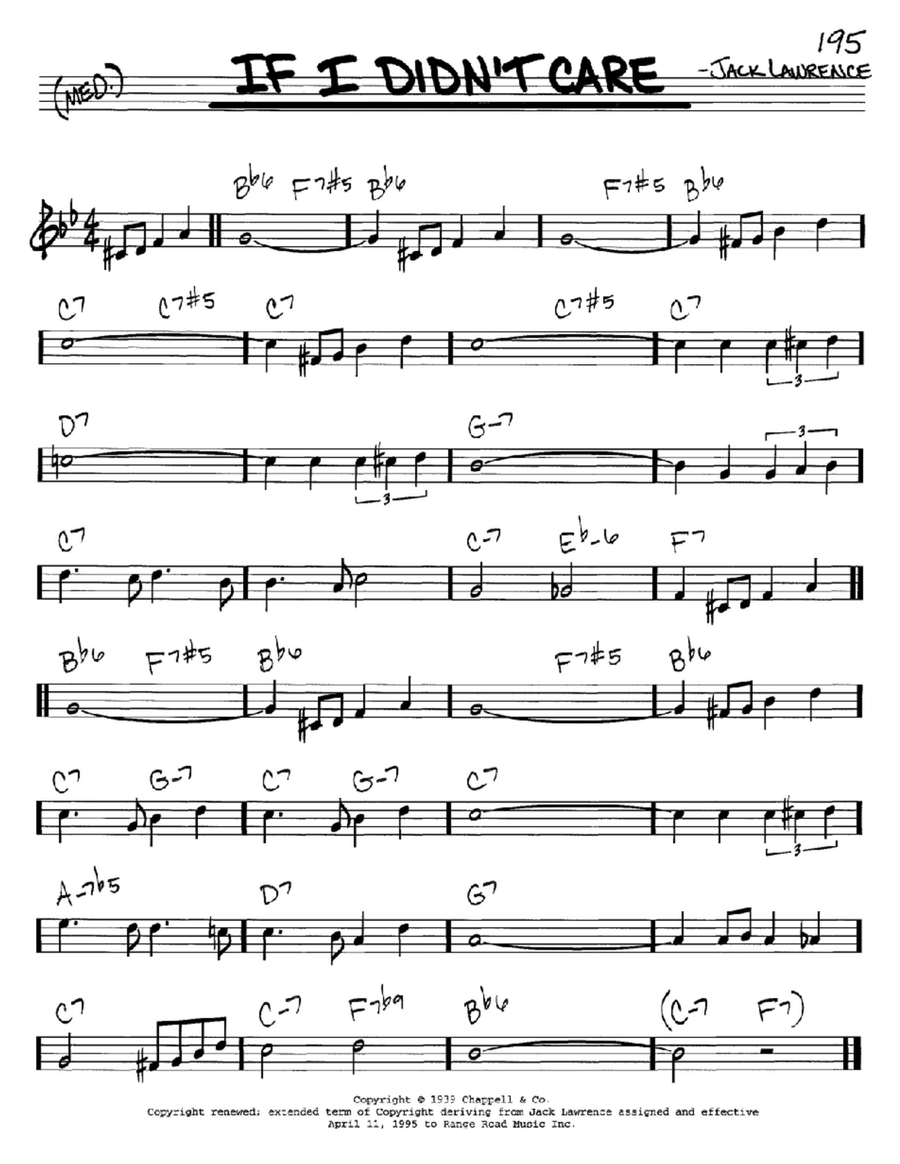 If I Didn't Care If I Didn't Care C Instrument scores gallery preview page 1