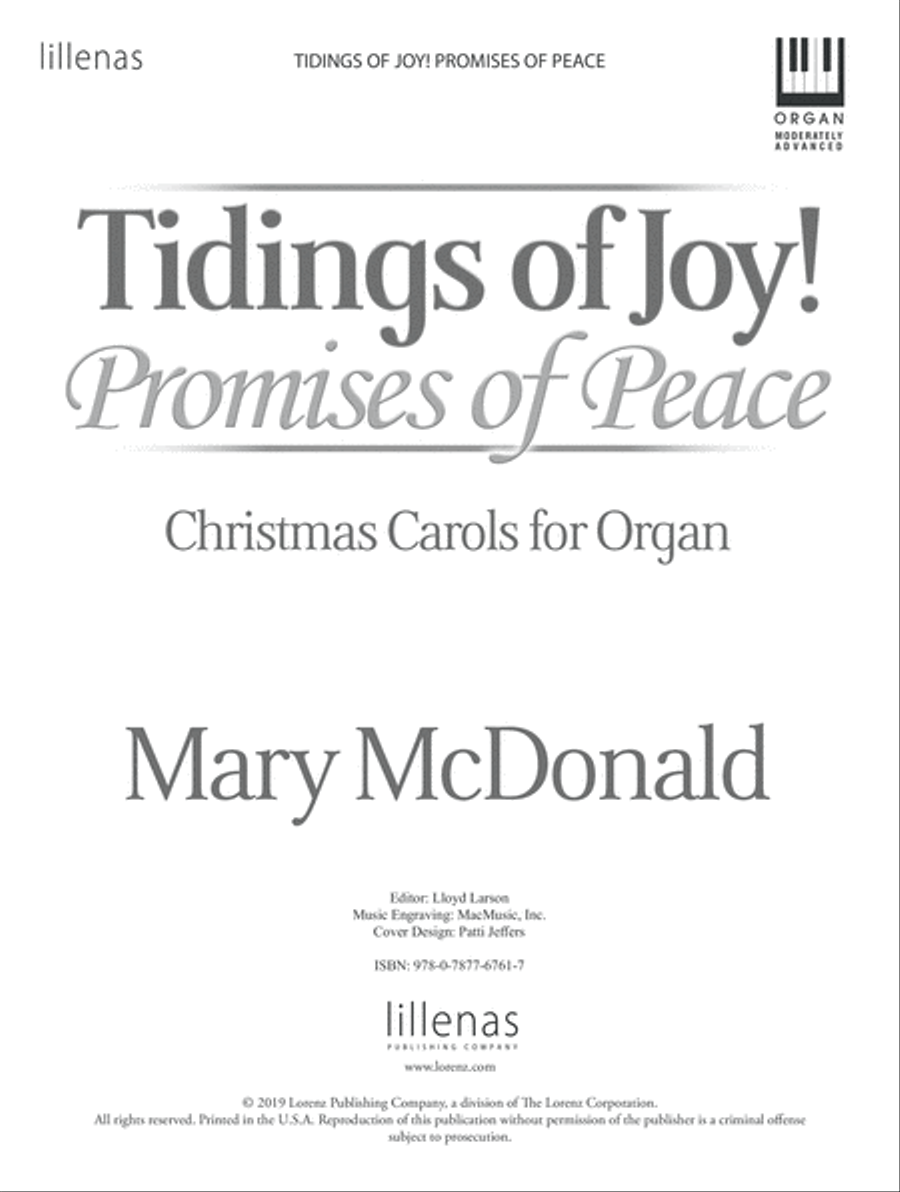 Tidings of Joy! Promises of Peace Organ scores gallery preview page 1
