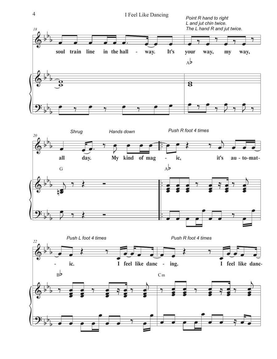 I Feel Like Dancing Unison Choir scores gallery preview page 4