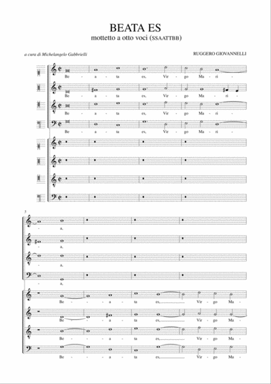 Beata es. Motet for 8 Voices (SATB-SATB) 4-Part scores gallery preview page 2