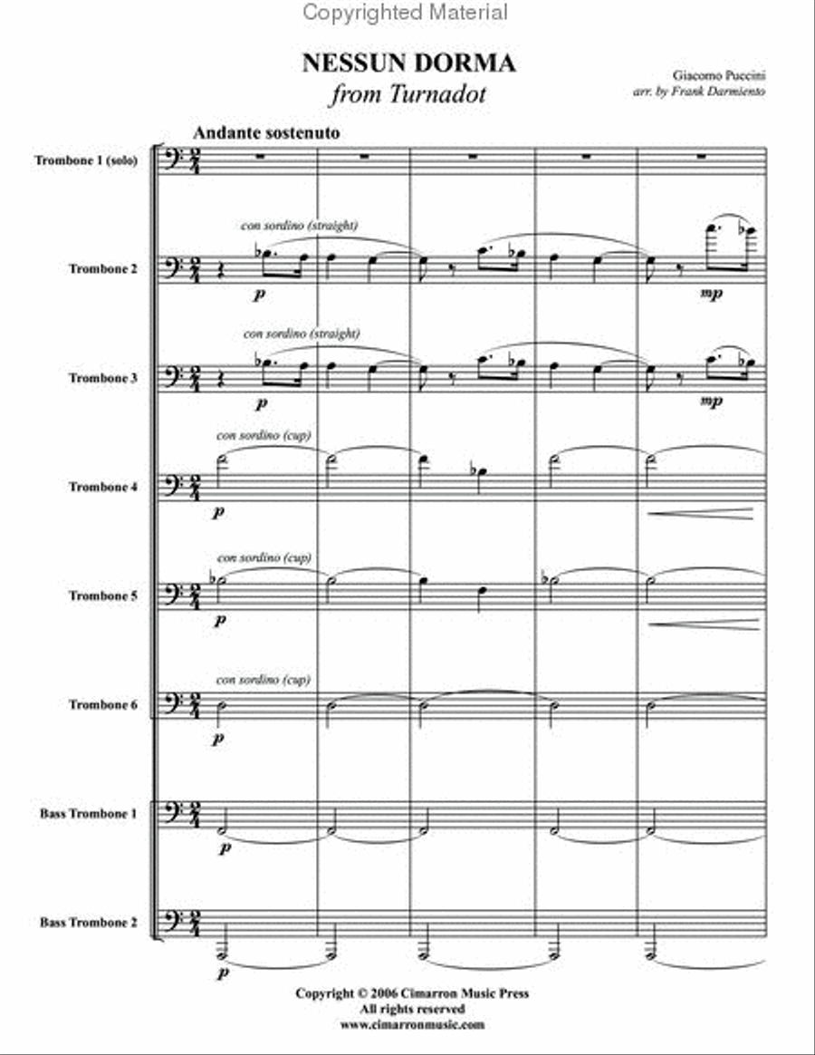 Nessun Dorma from Turandot Large Ensemble scores gallery preview page 2