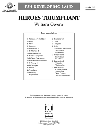 Book cover for Heroes Triumphant: Score