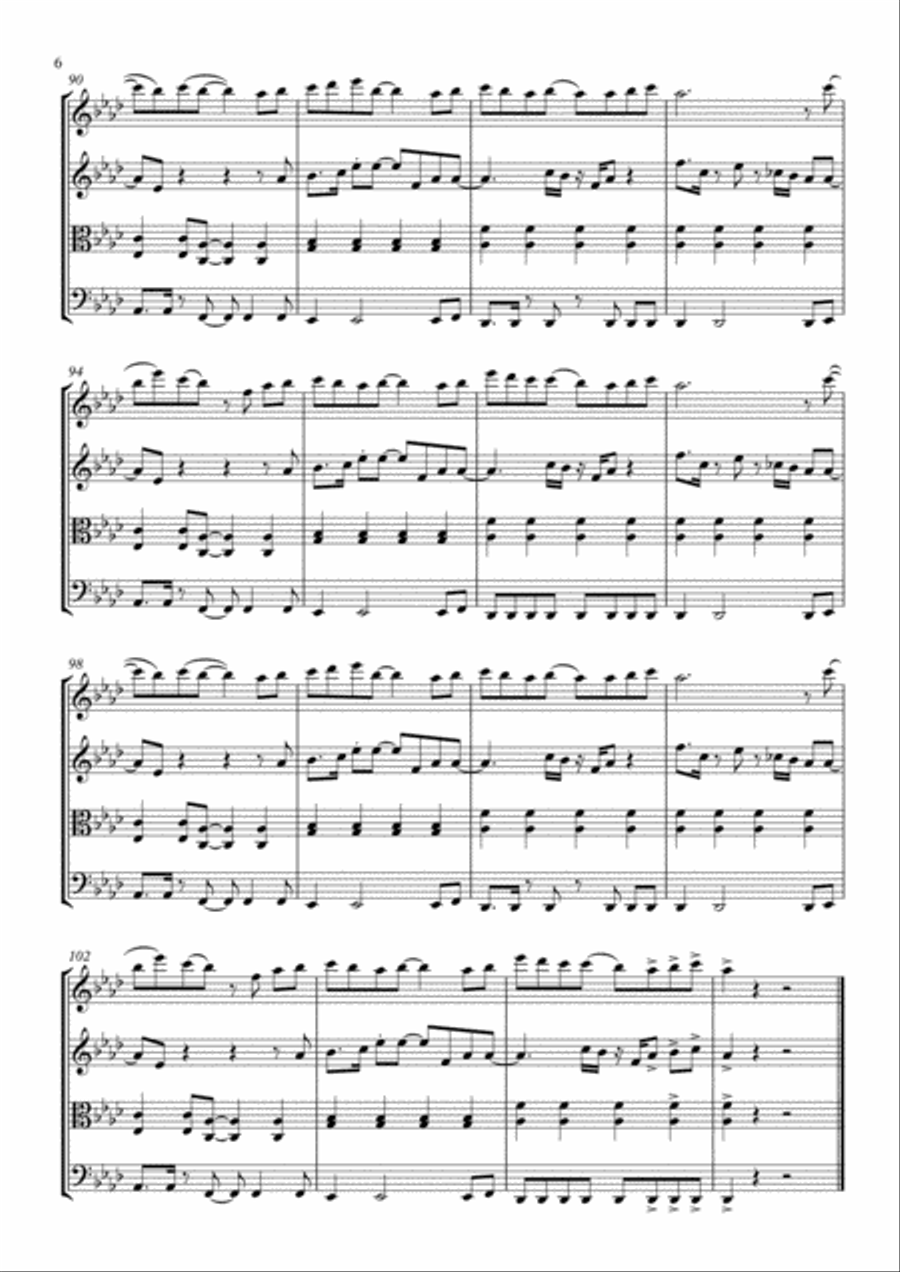 What Do You Mean? String Quartet scores gallery preview page 6