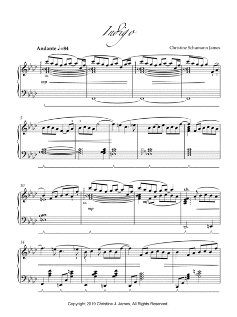 Indigo (Piano Solo) Piano Solo scores gallery preview page 3