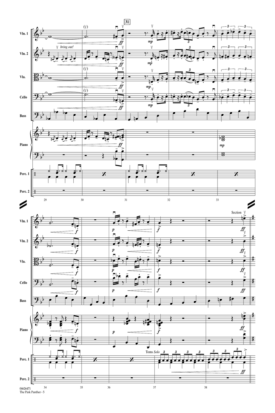 The Pink Panther (Theme) - Full Score Orchestra scores gallery preview page 5