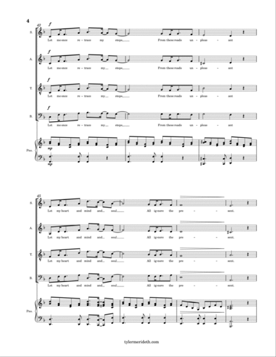 Yesterday and To-morrow for SATB Choir and PIano 4-Part scores gallery preview page 4