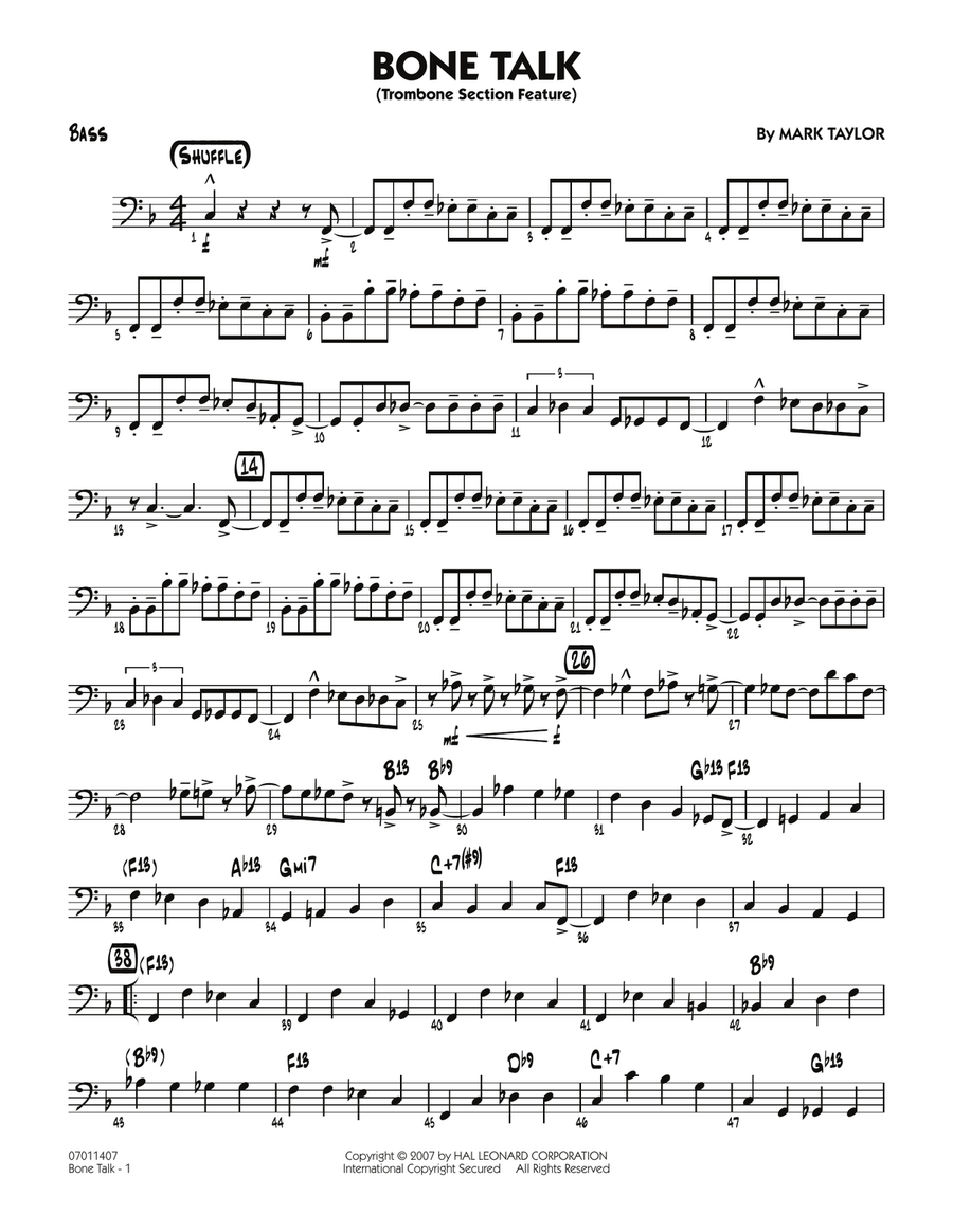 Bone Talk (Trombone Section Feature) - Bass