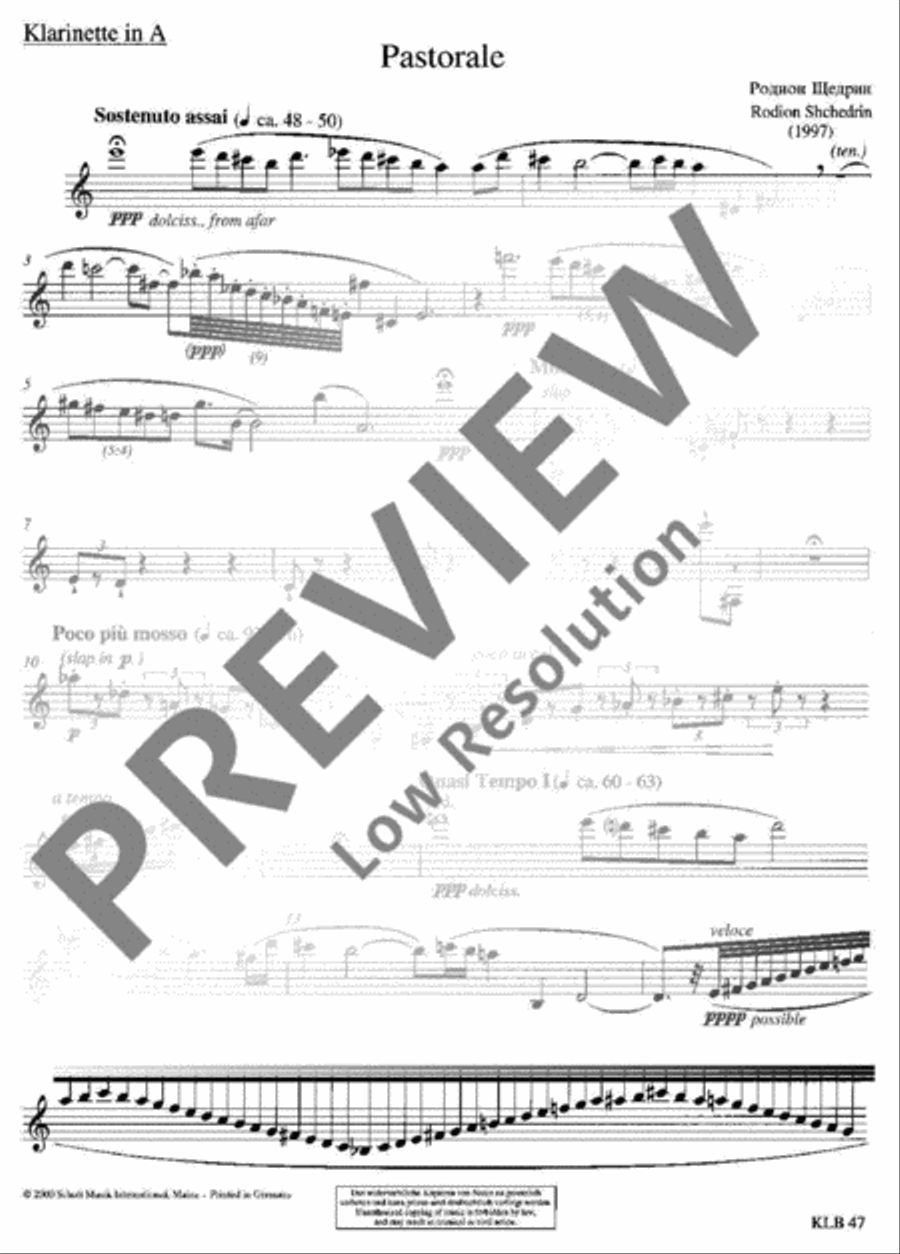 Pastorale Pastorale A Clarinet scores gallery preview page 13