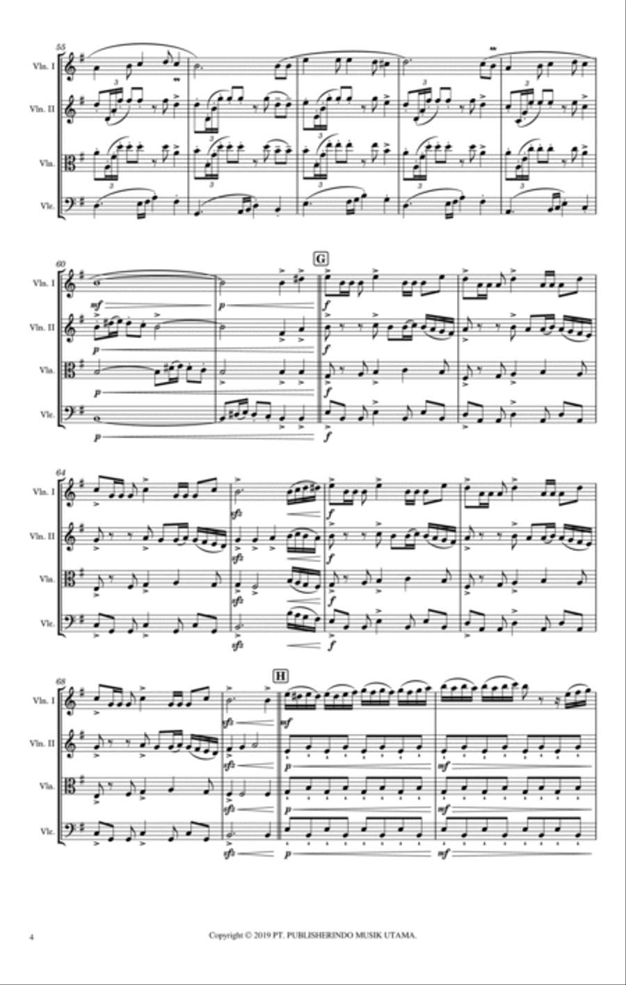 Selamat Hari Lebaran String Quartet scores gallery preview page 4