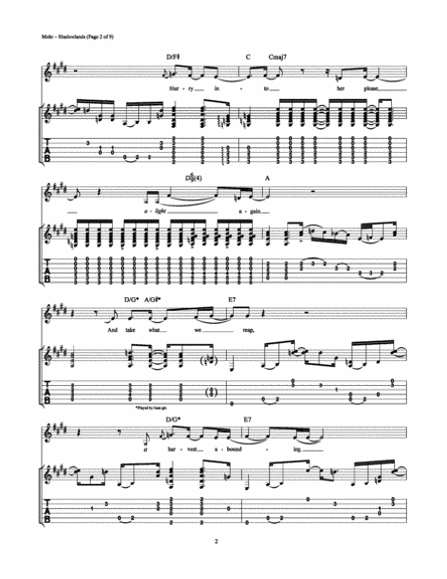 Shadowlands Shadowlands Electric Guitar scores gallery preview page 2
