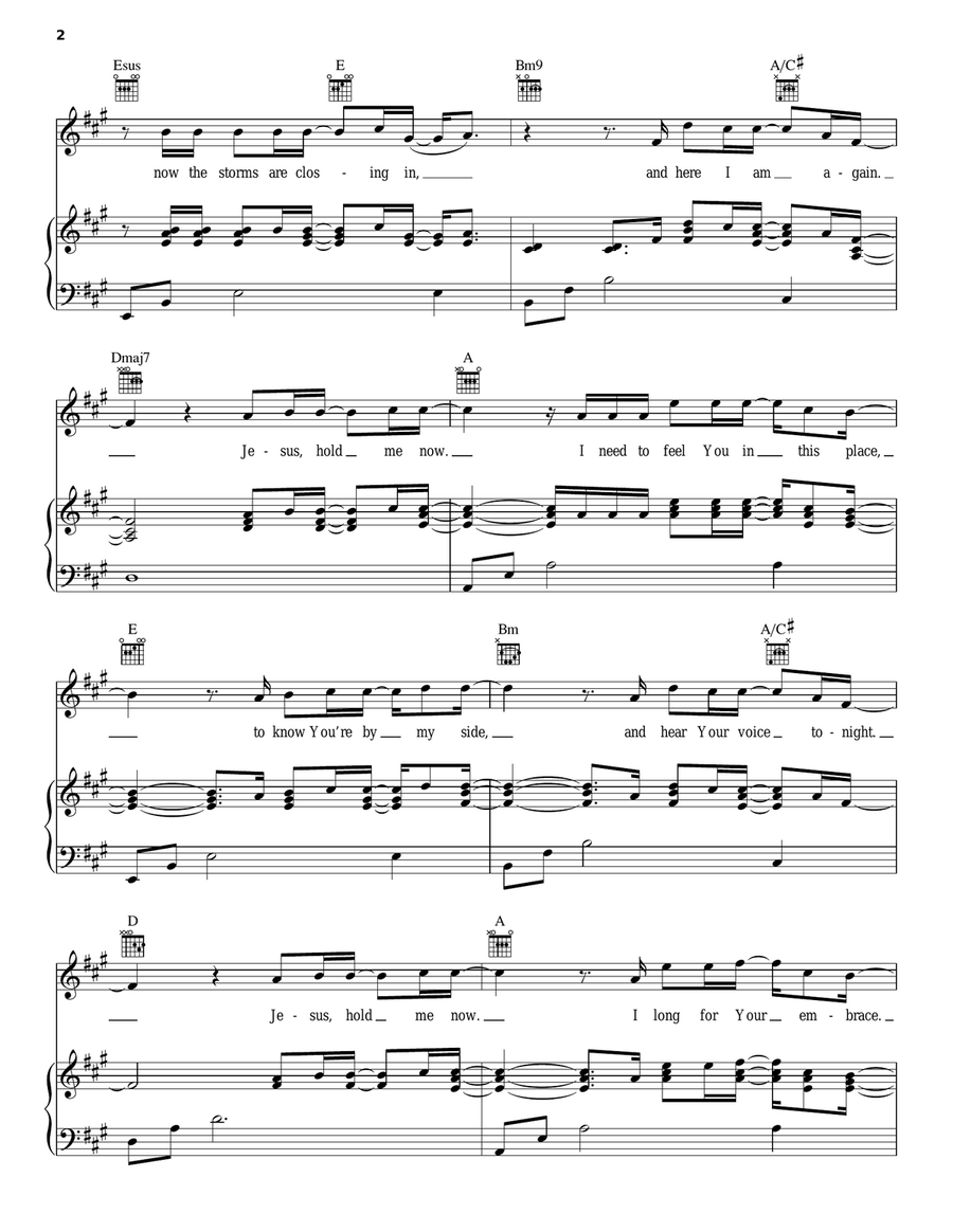 Jesus, Hold Me Now Piano, Vocal, Guitar scores gallery preview page 2