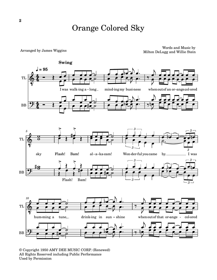 Orange Colored Sky TTBB scores gallery preview page 2