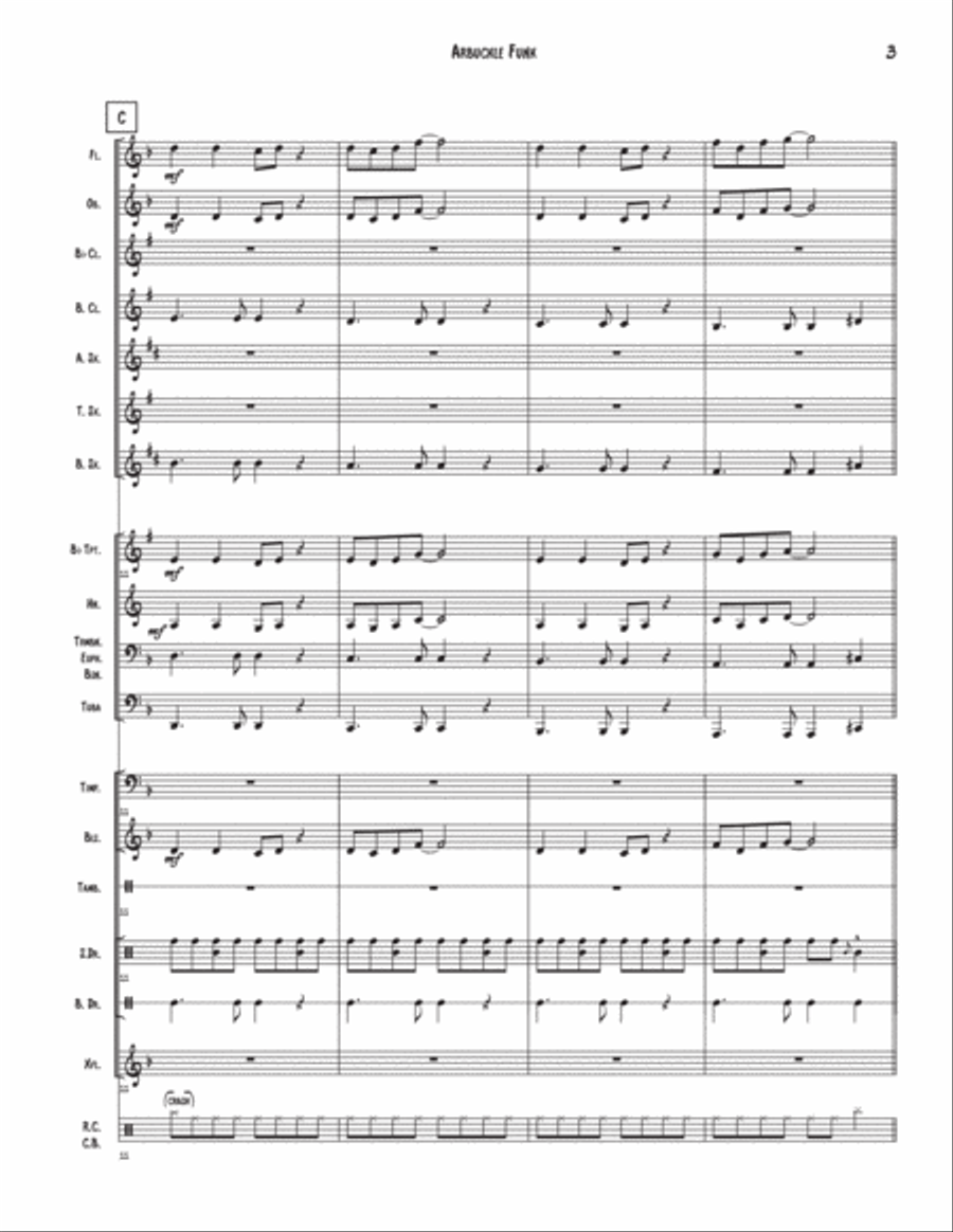 Arbuckle Funk - Additional Score Concert Band scores gallery preview page 3