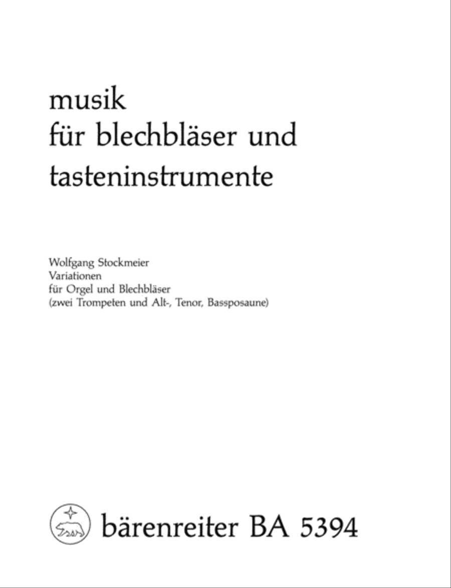 Variationen for Brass and Organ No. 1 - 6 Trombone scores gallery preview page 1