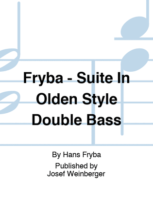 Fryba - Suite In Olden Style Double Bass